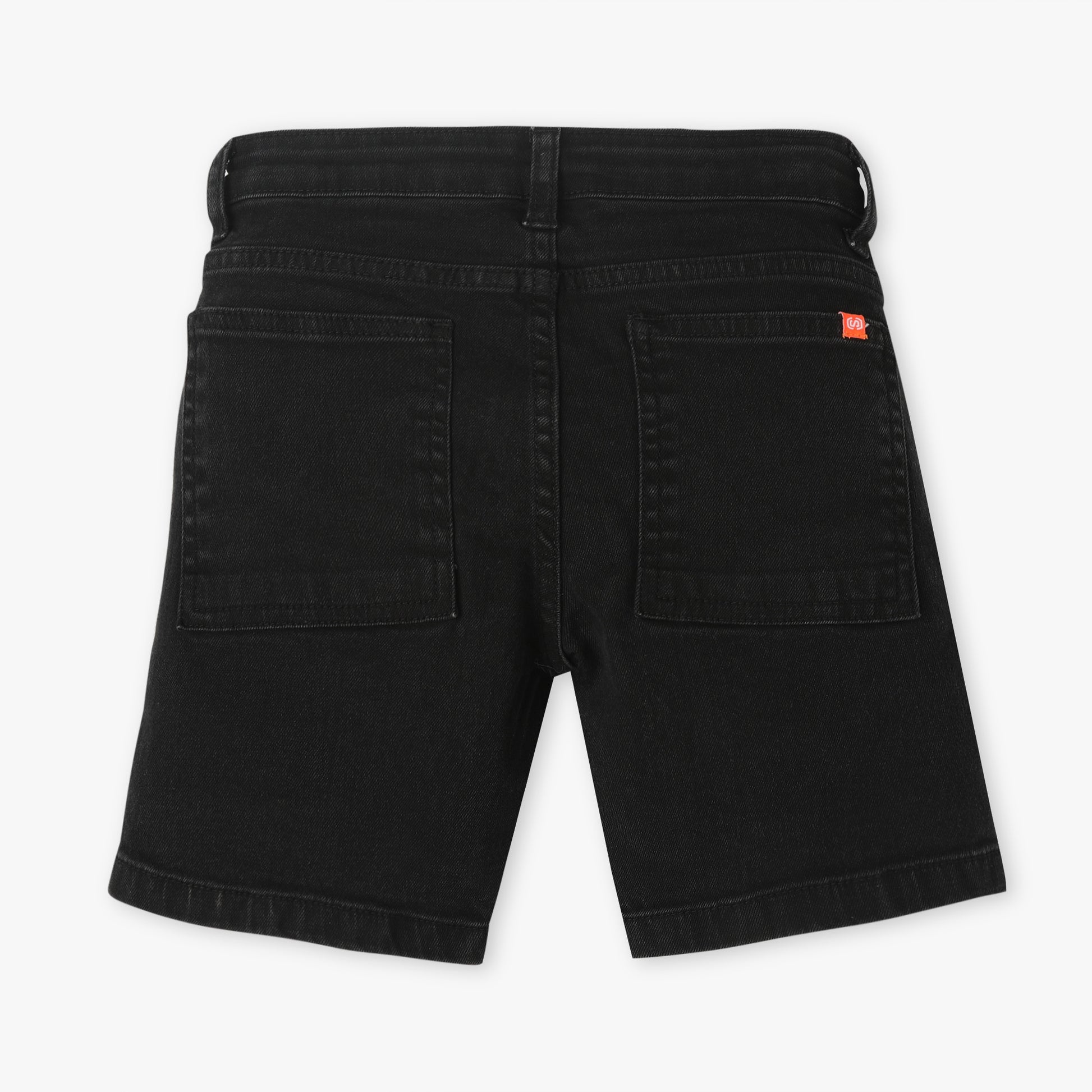 Casual Below Knee Length Stretchable Denim Shorts with Flap Pocket