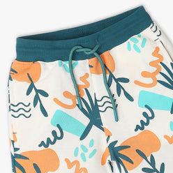 Boys All Over Print Knee Length Mid Rise Shorts