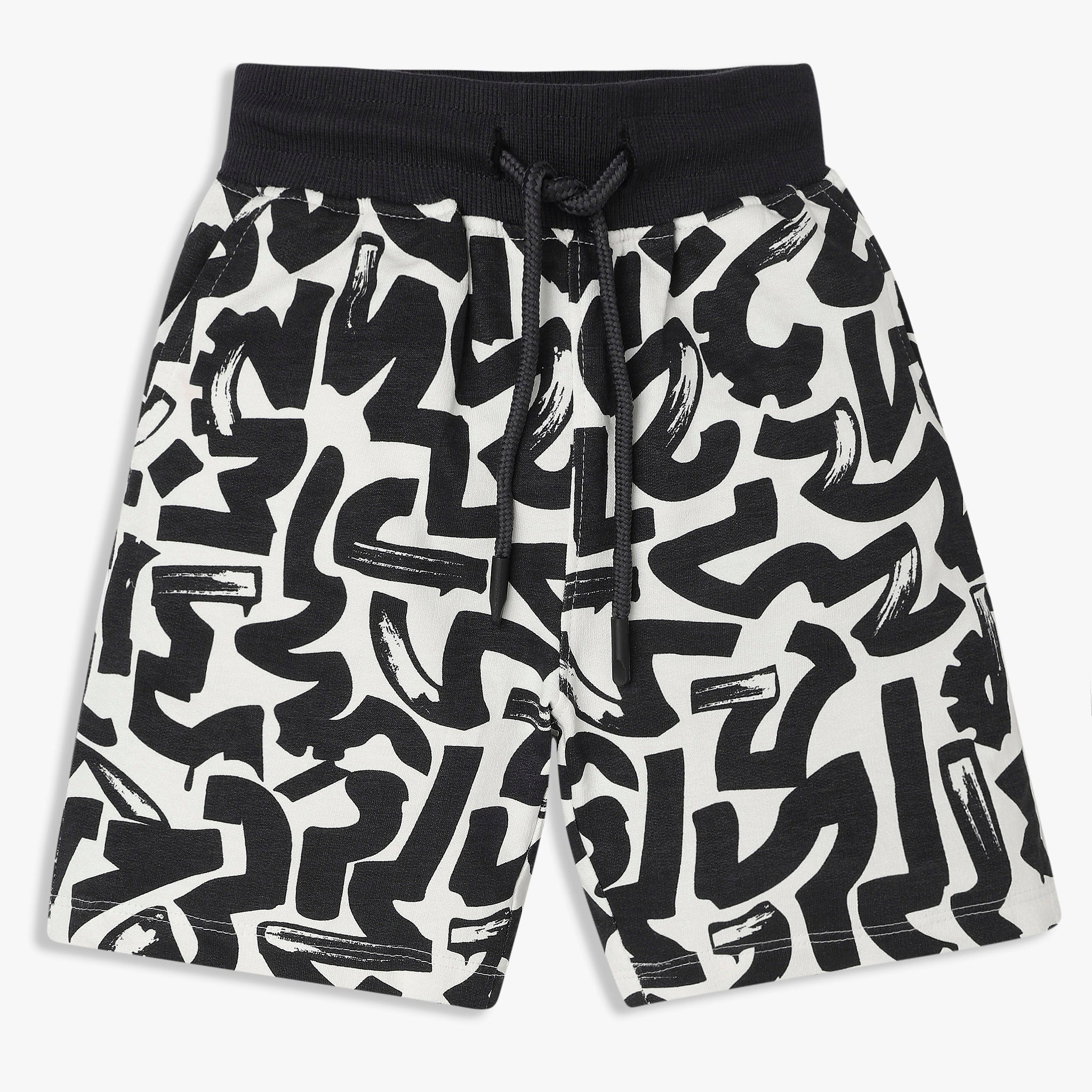 Boys Cotton All Over Print Knee Length Shorts