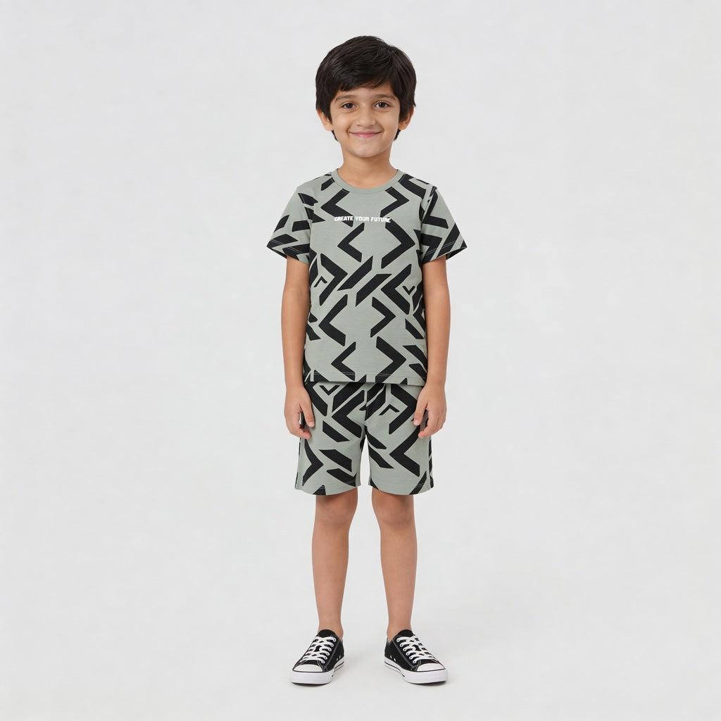 Boys Cotton Future Squad Printed Shorts