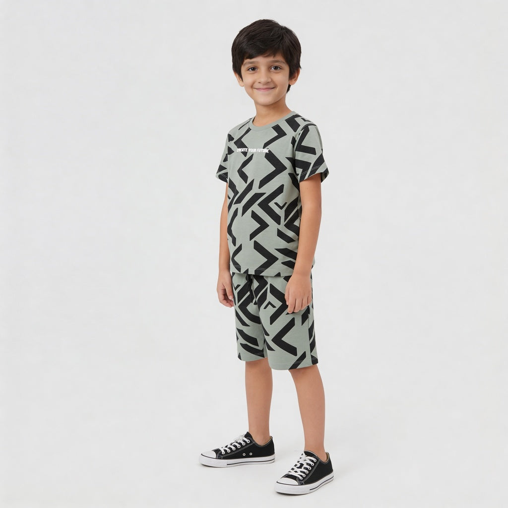 Boys Cotton Future Squad Printed Shorts