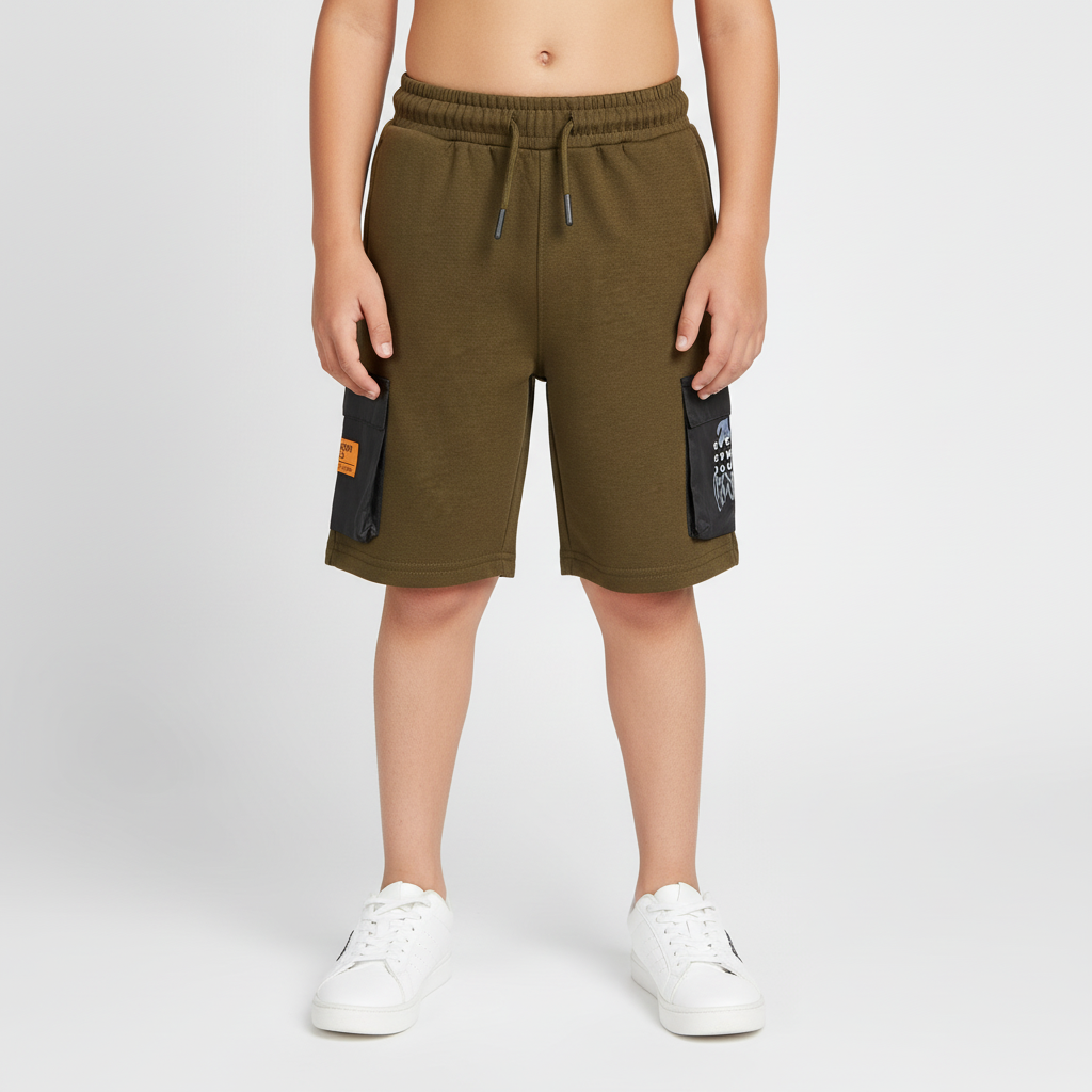 Boys Cut and Sew Street Crew Oversize Shorts