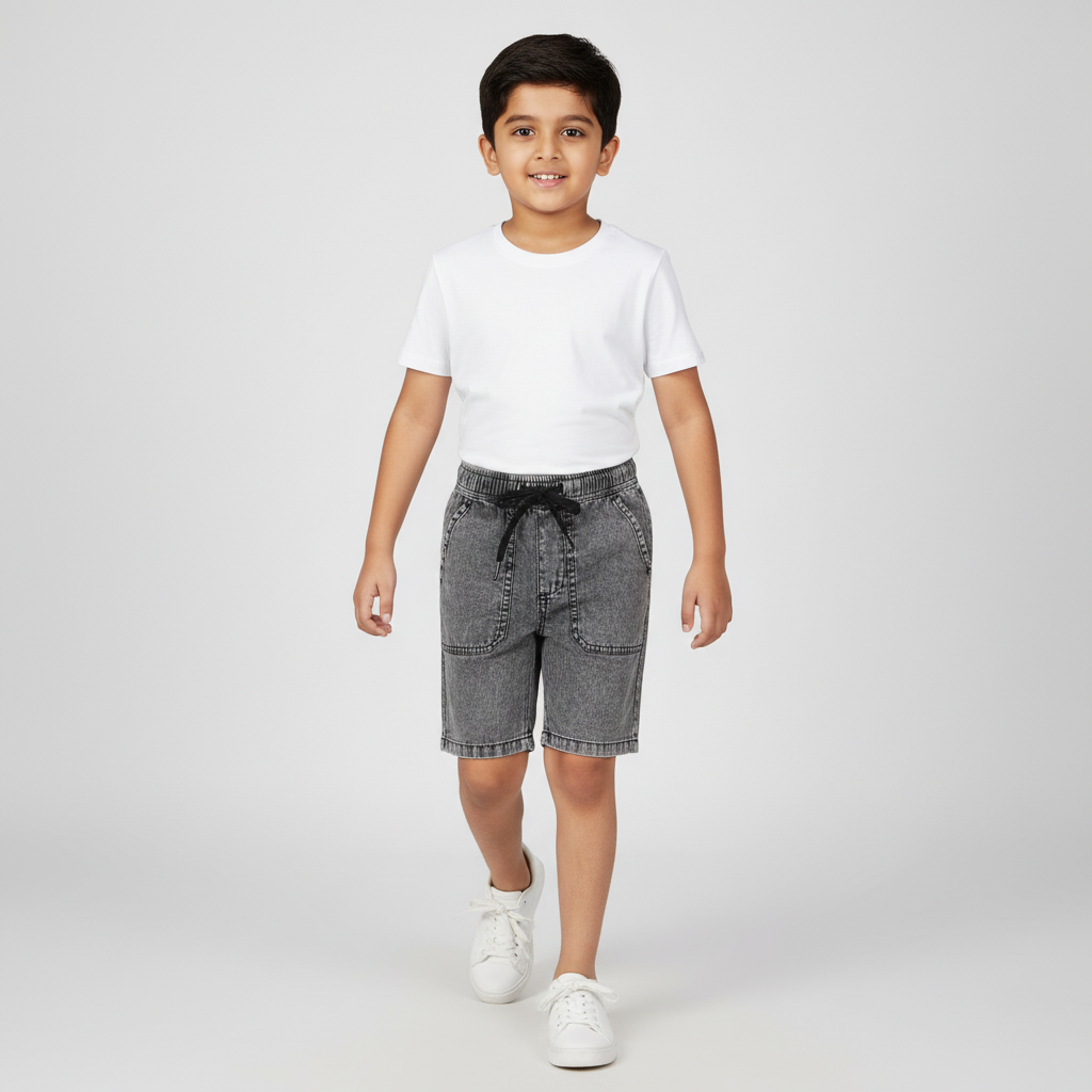 Boys Cotton Solid Core Shorts