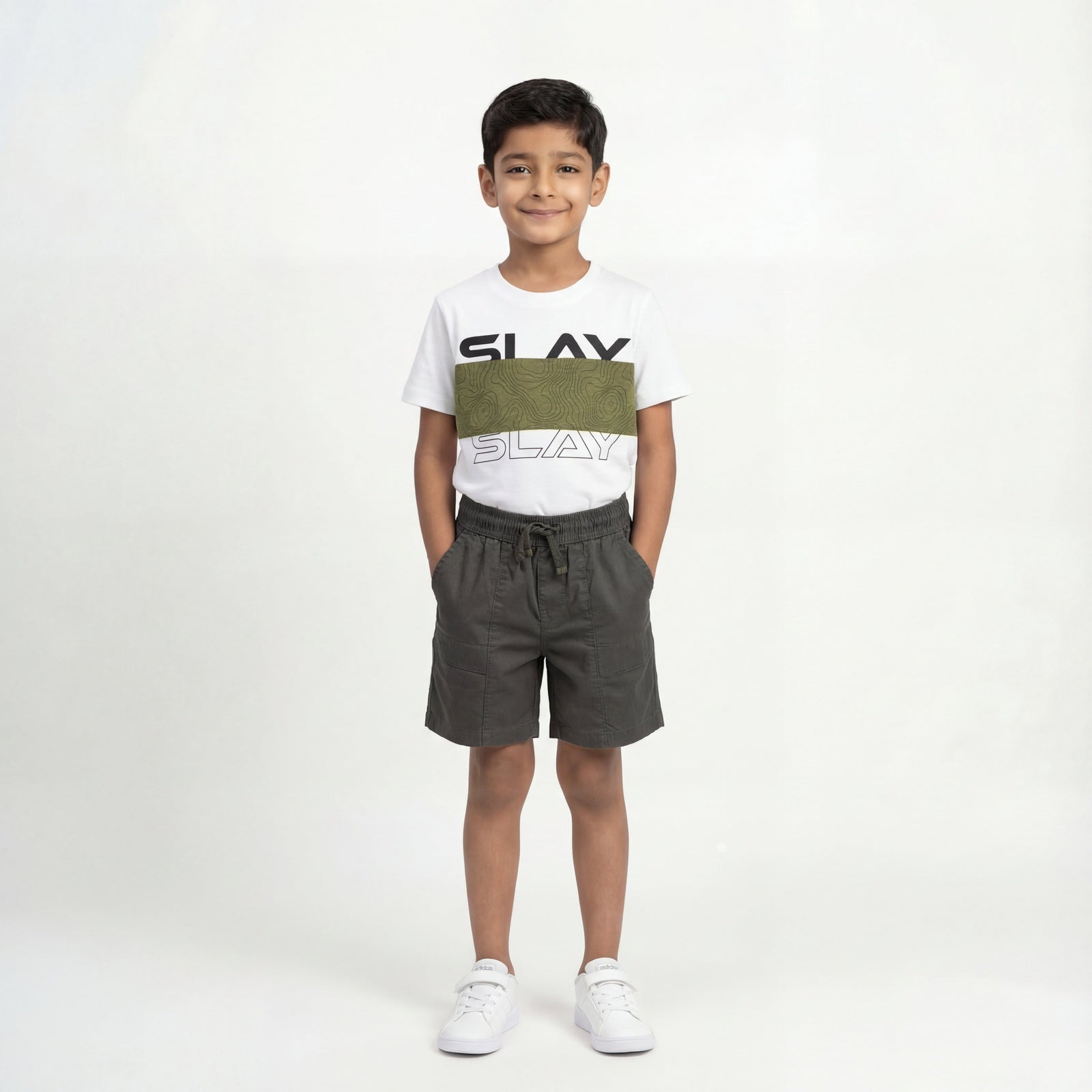 Boys Cotton Solid Pull On Shorts
