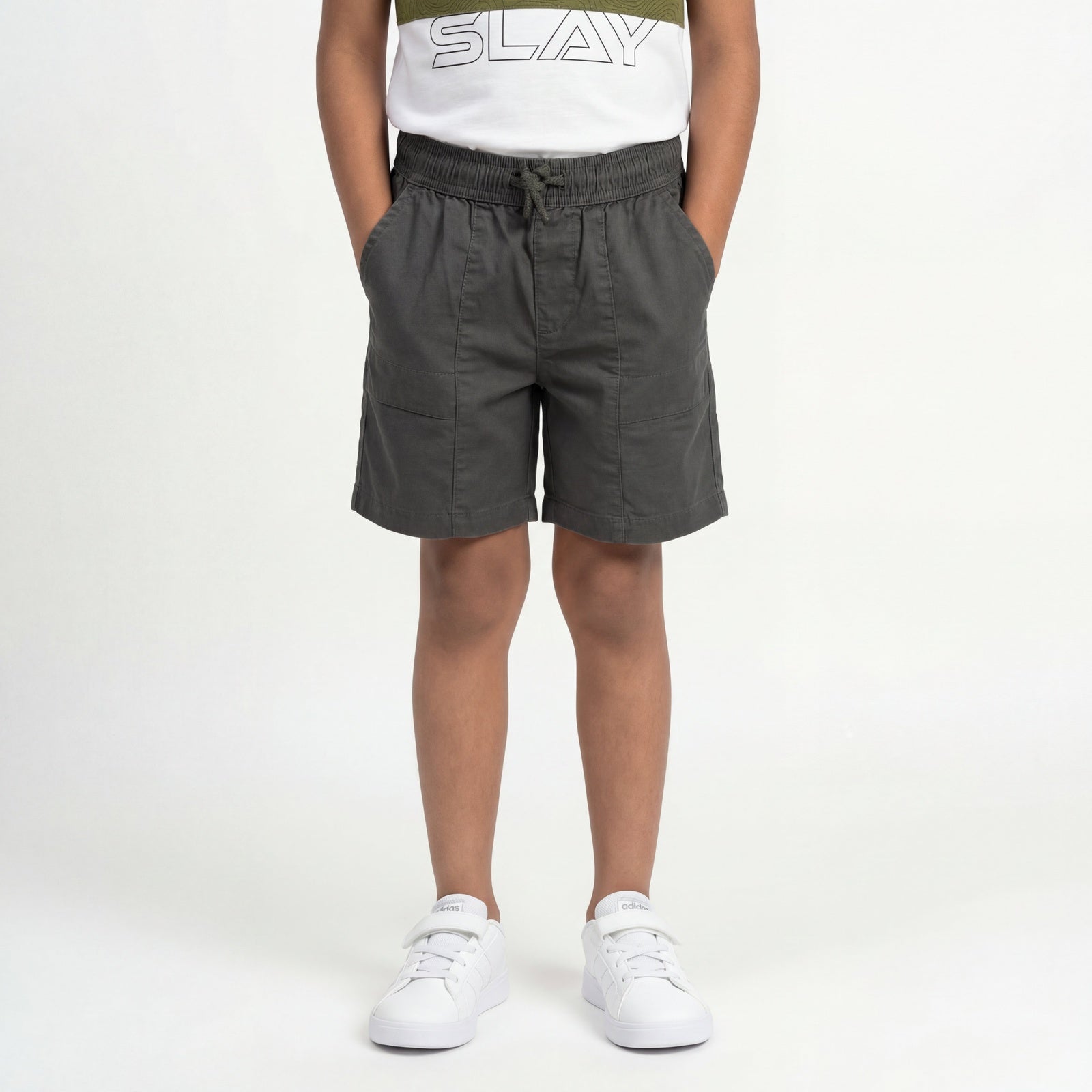 Boys Cotton Solid Pull On Shorts