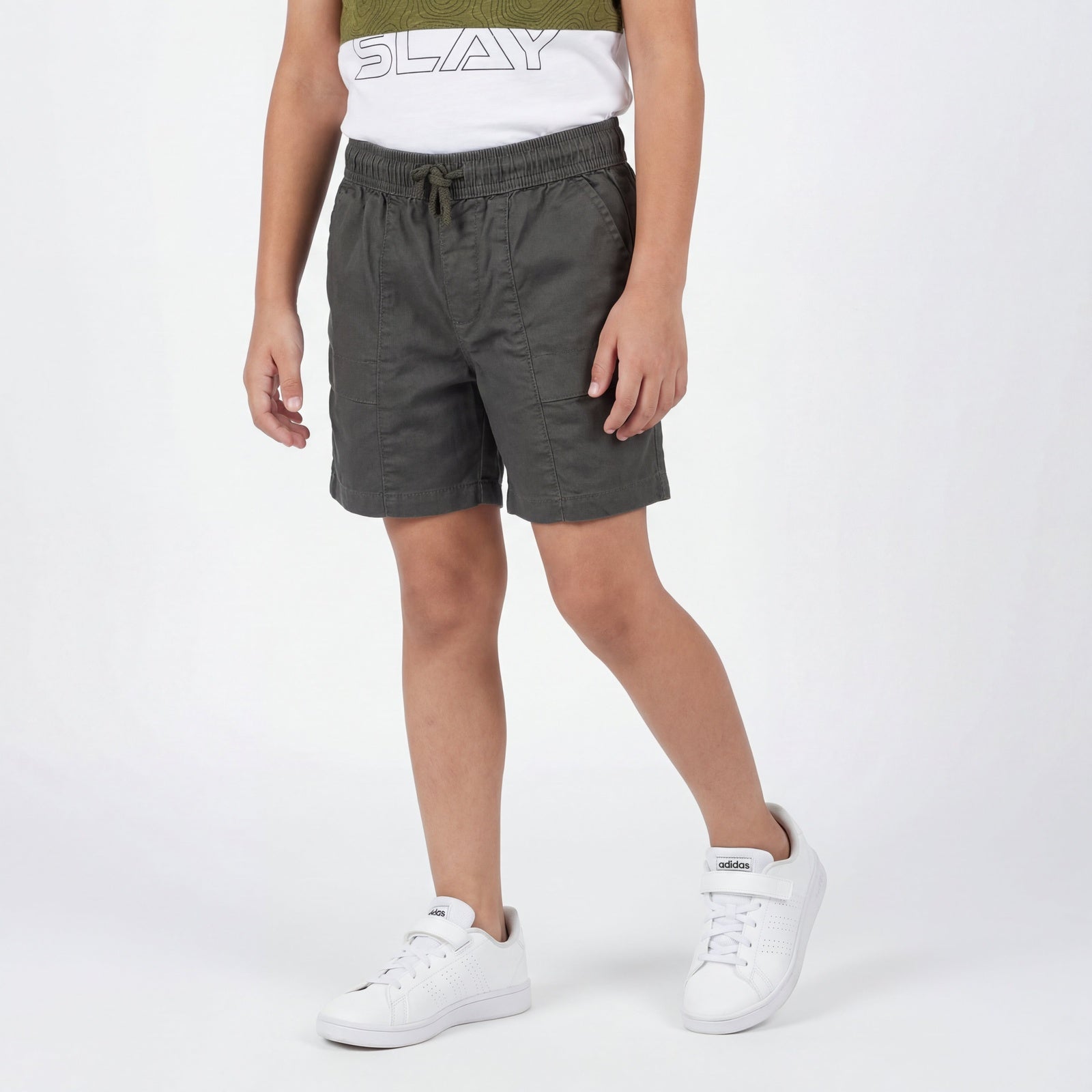 Boys Cotton Solid Pull On Shorts