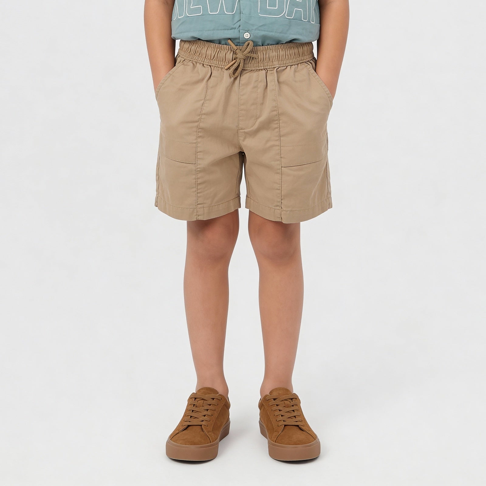 Boys Cotton Solid Pull On Shorts