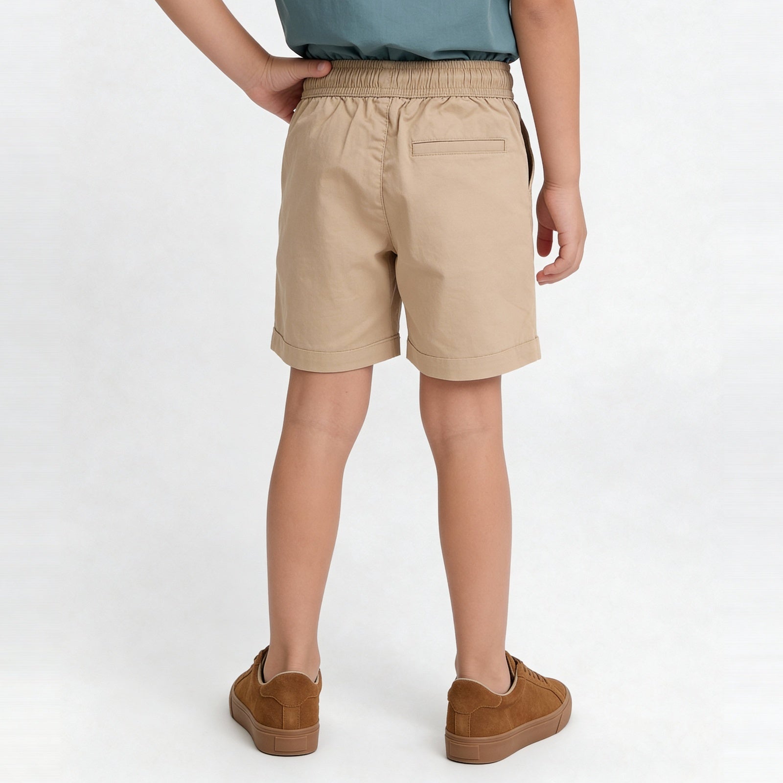 Boys Cotton Solid Pull On Shorts