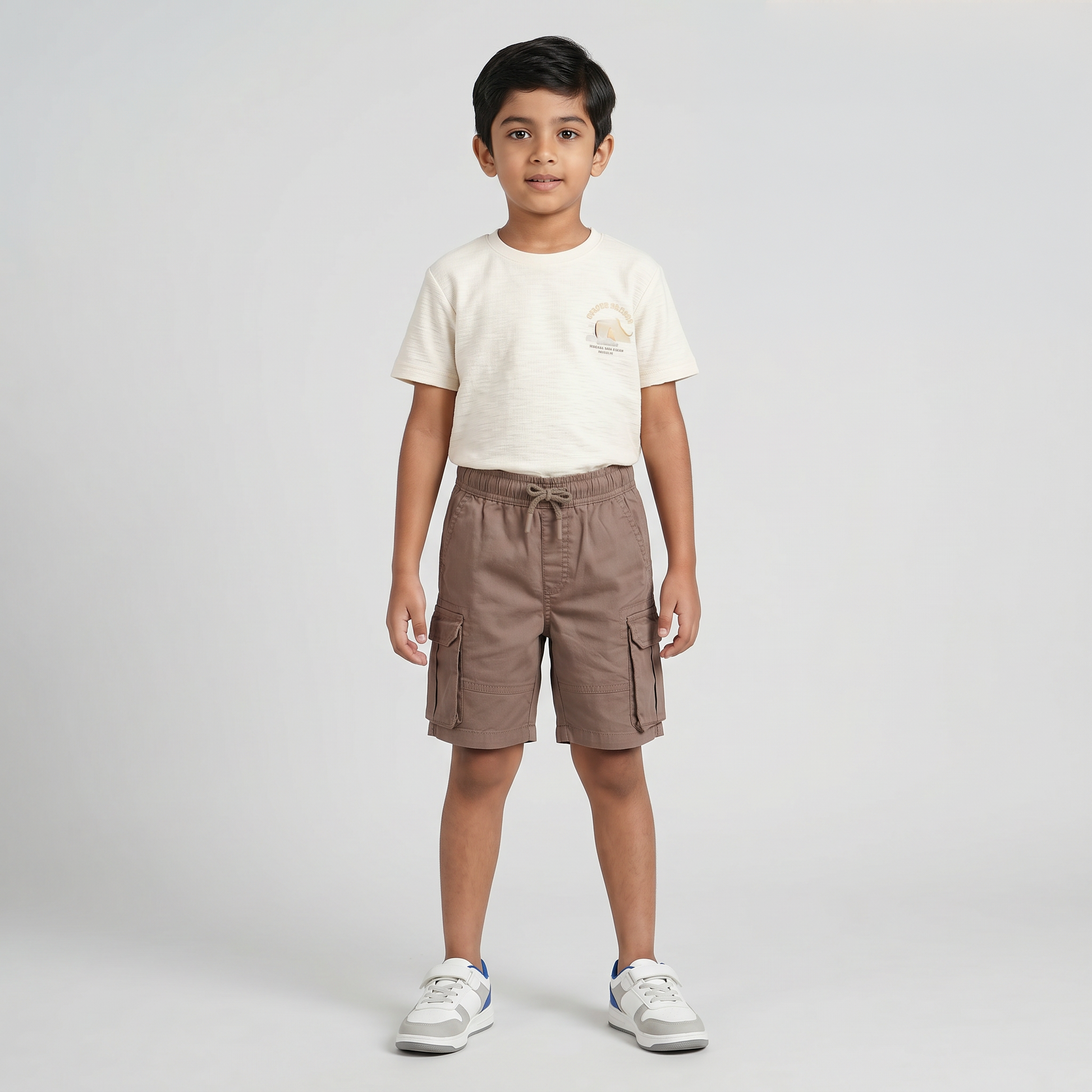 Boys Cotton Solid Pull On Shorts