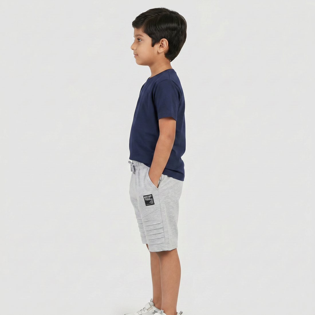 Boys Solid Mid Rise Shorts