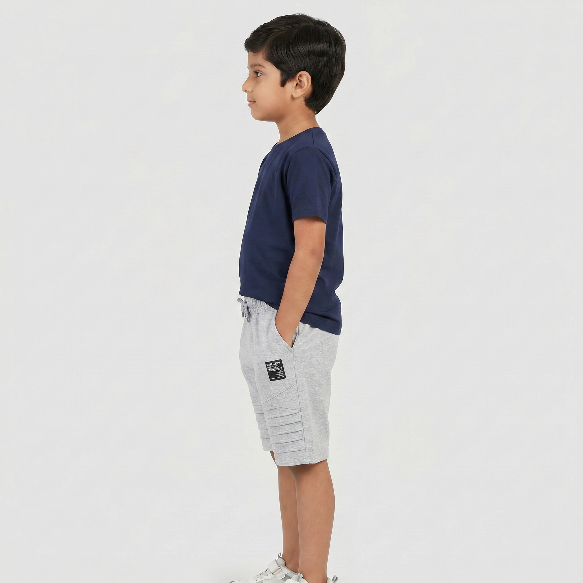 Boys Solid Mid Rise Shorts