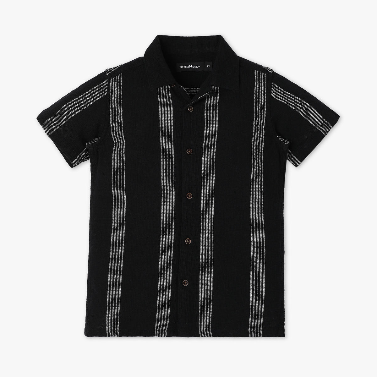 Boys Regular Fit Shirt Collar Striped Shirt