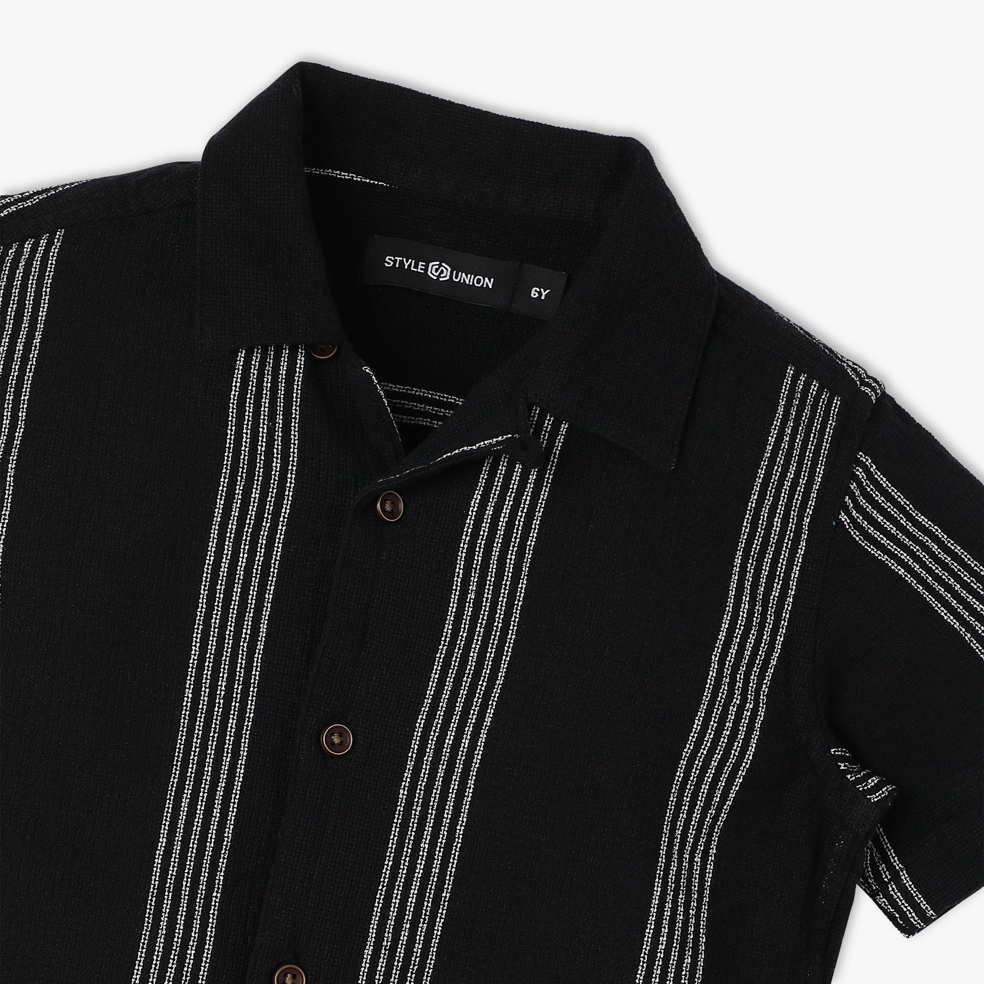 Boys Regular Fit Shirt Collar Striped Shirt