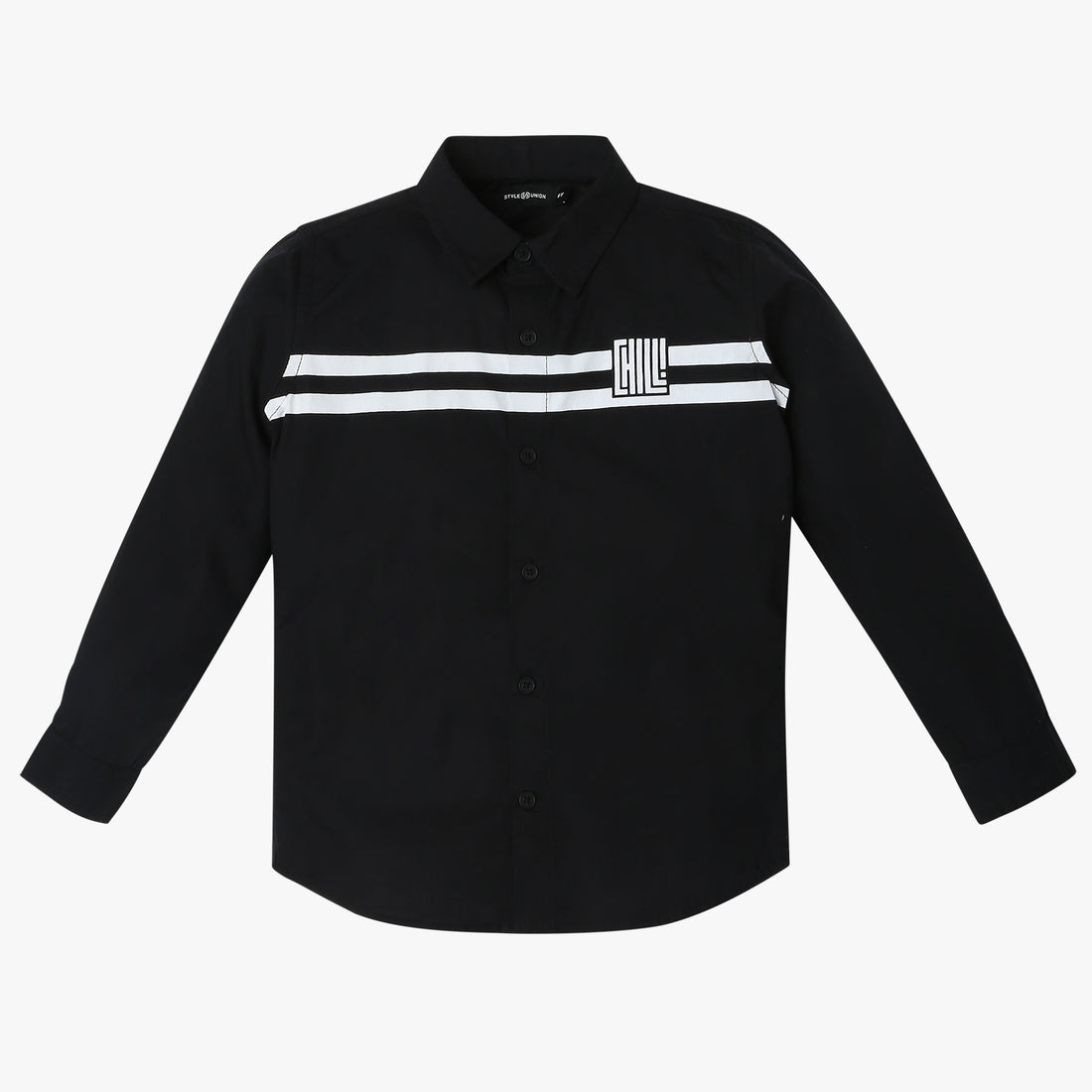 Boys Regular Fit Solid Shirt Collar Shirt