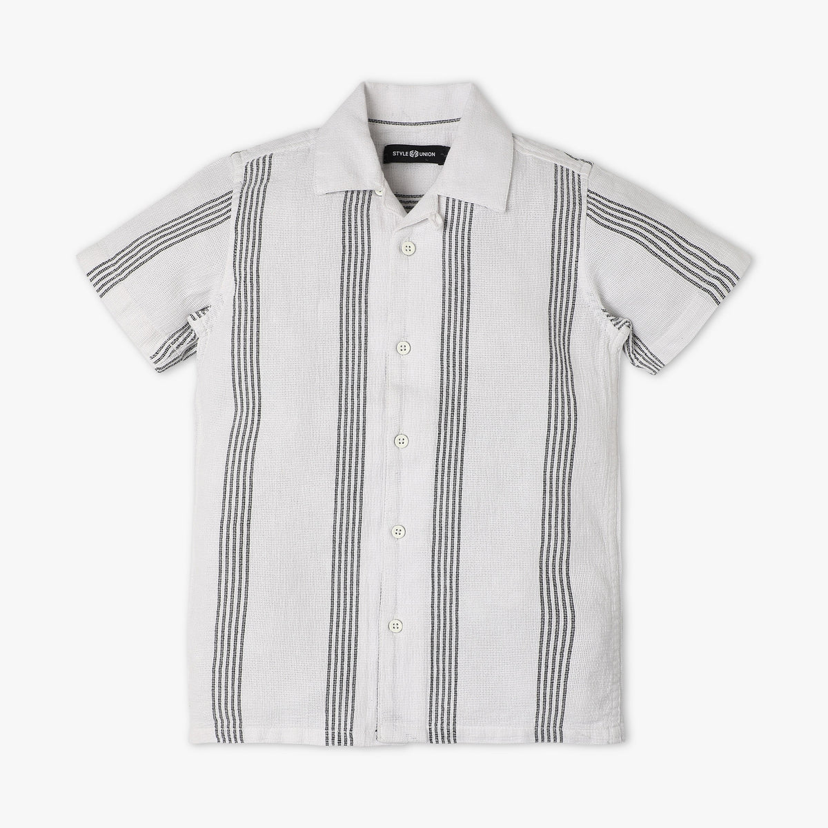 Boys Regular Fit Shirt Collar Striped Shirt