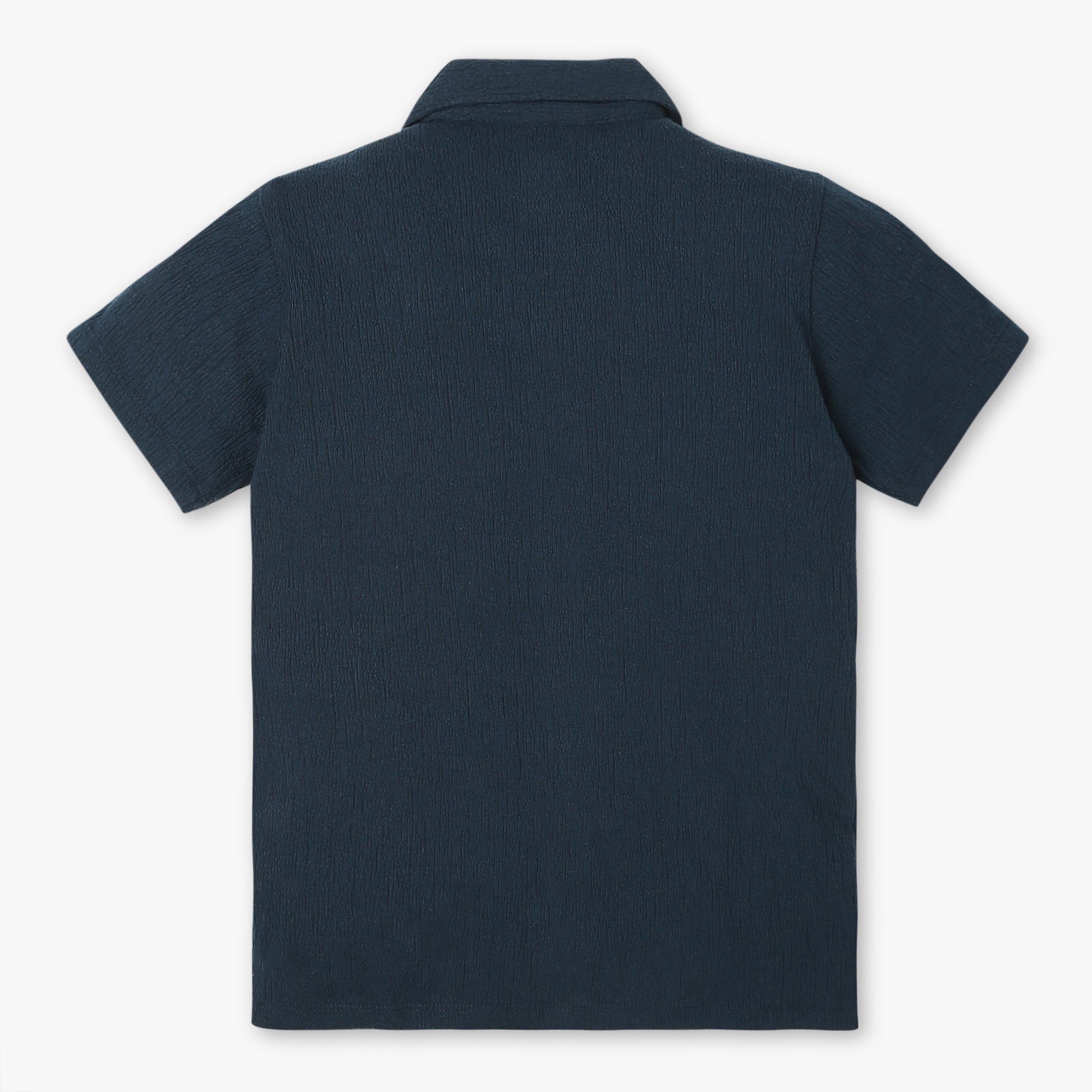 Boys Regular Fit Solid Camp Collar Half Sleeve Shirt