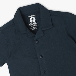 Boys Regular Fit Solid Camp Collar Half Sleeve Shirt