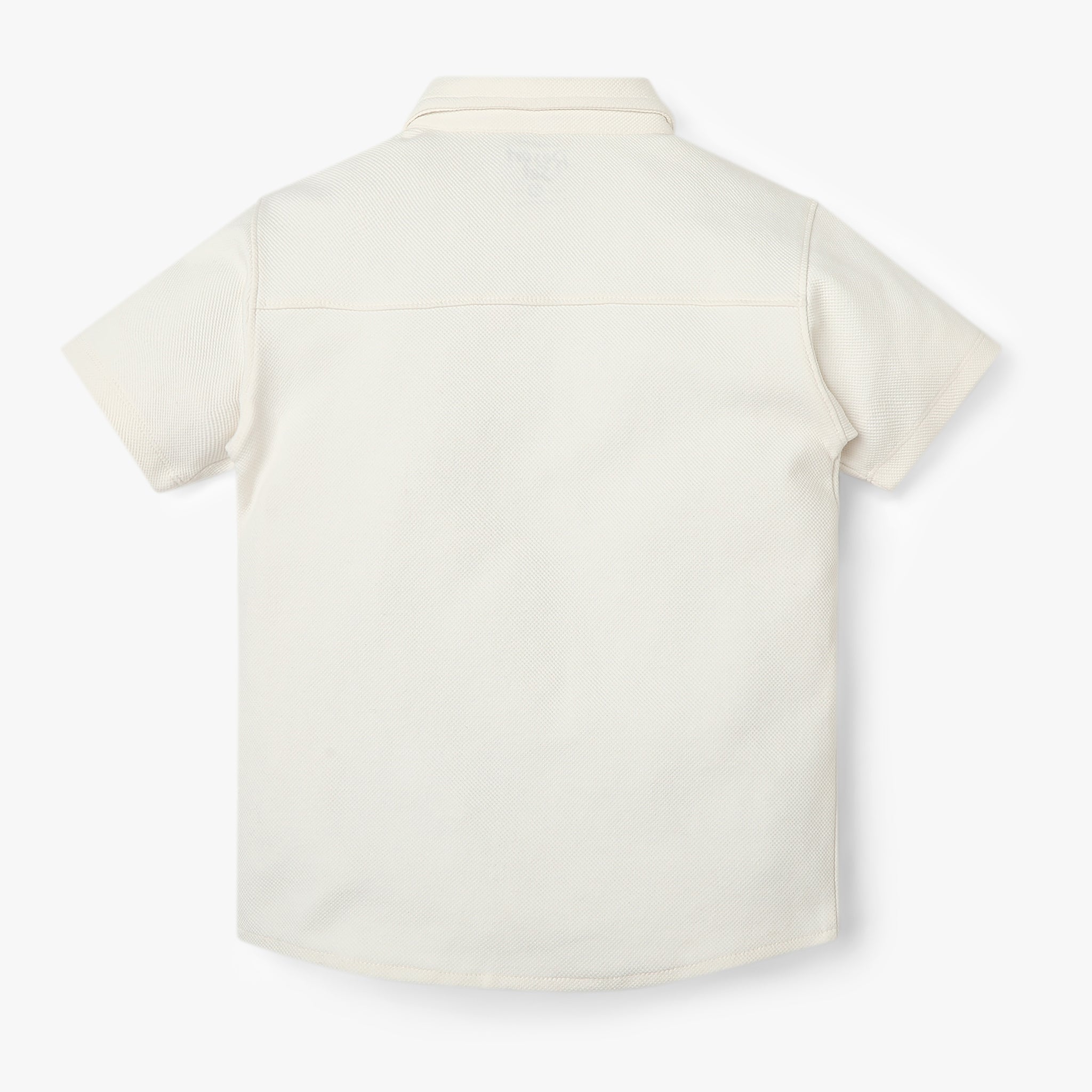 Boys Shirt Collar Half Sleeve Cuban Shirt