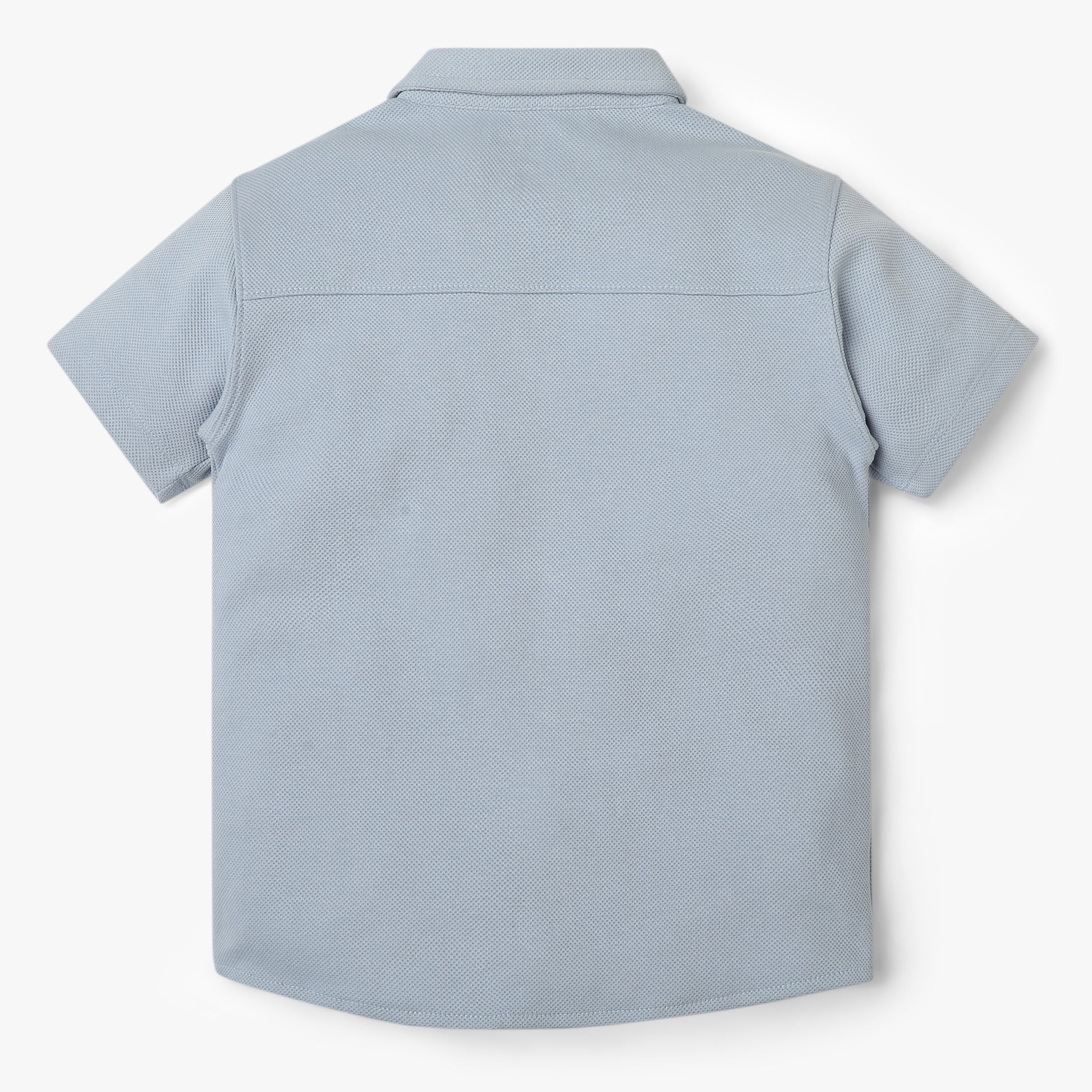 Boys Shirt Collar Half Sleeve Cuban Shirt