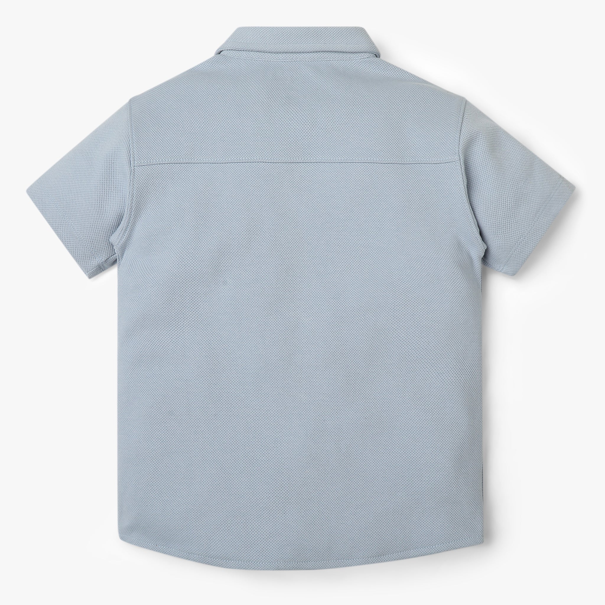 Boys Shirt Collar Half Sleeve Cuban Shirt