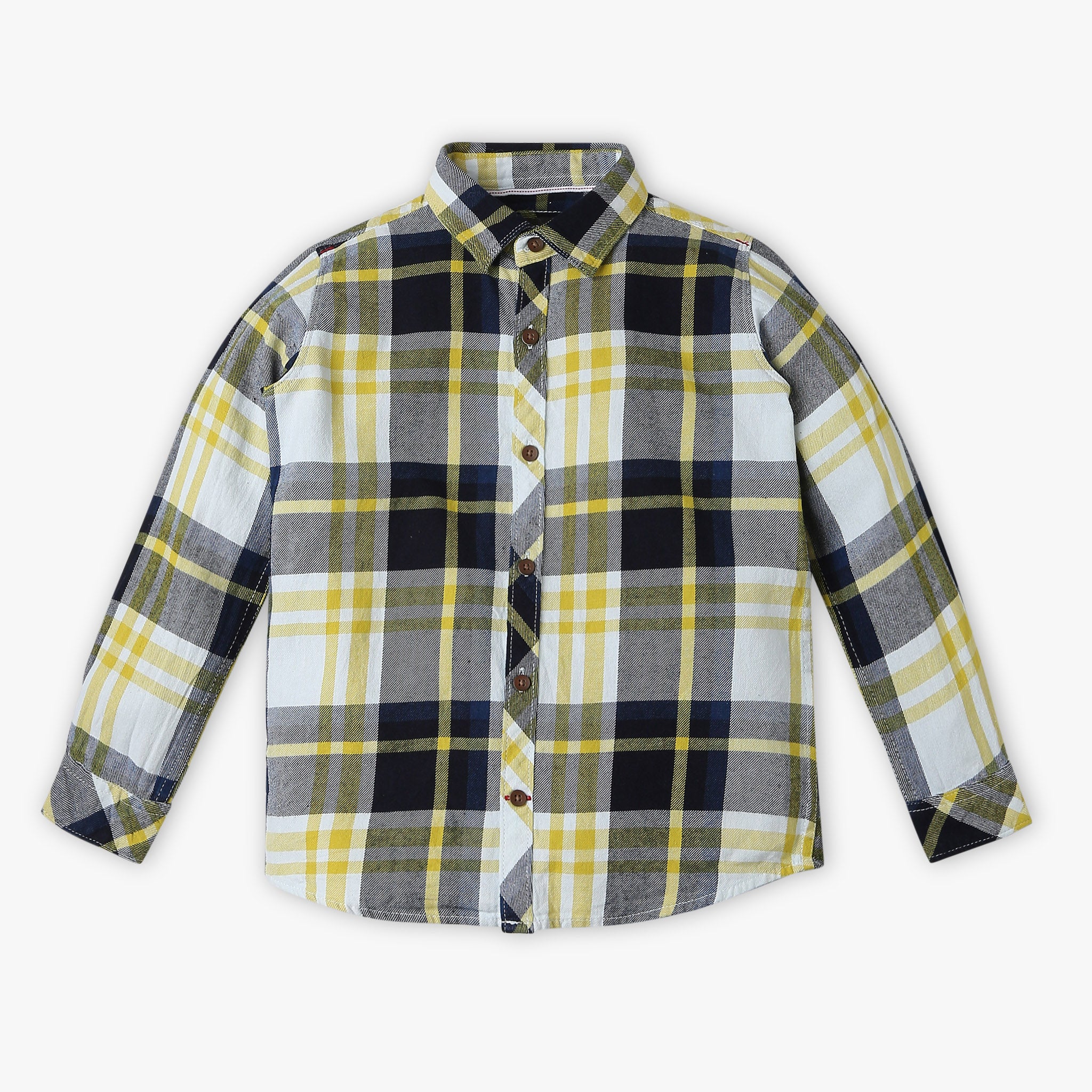 Boys Regular Fit Checkered Shirt Collar Shirt