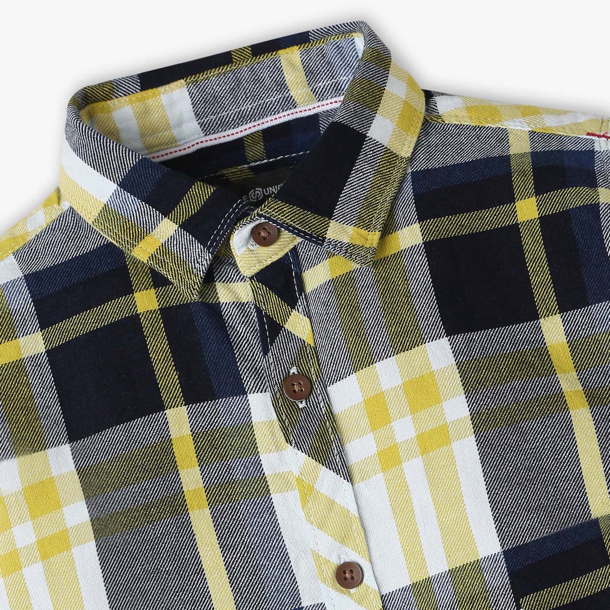 Boys Regular Fit Checkered Shirt Collar Shirt