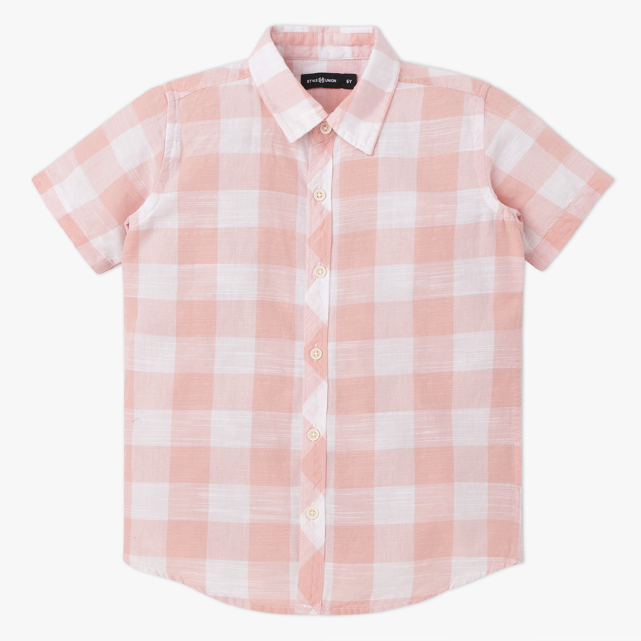Boys Collar Full Length Sleeve Checkered Shirt