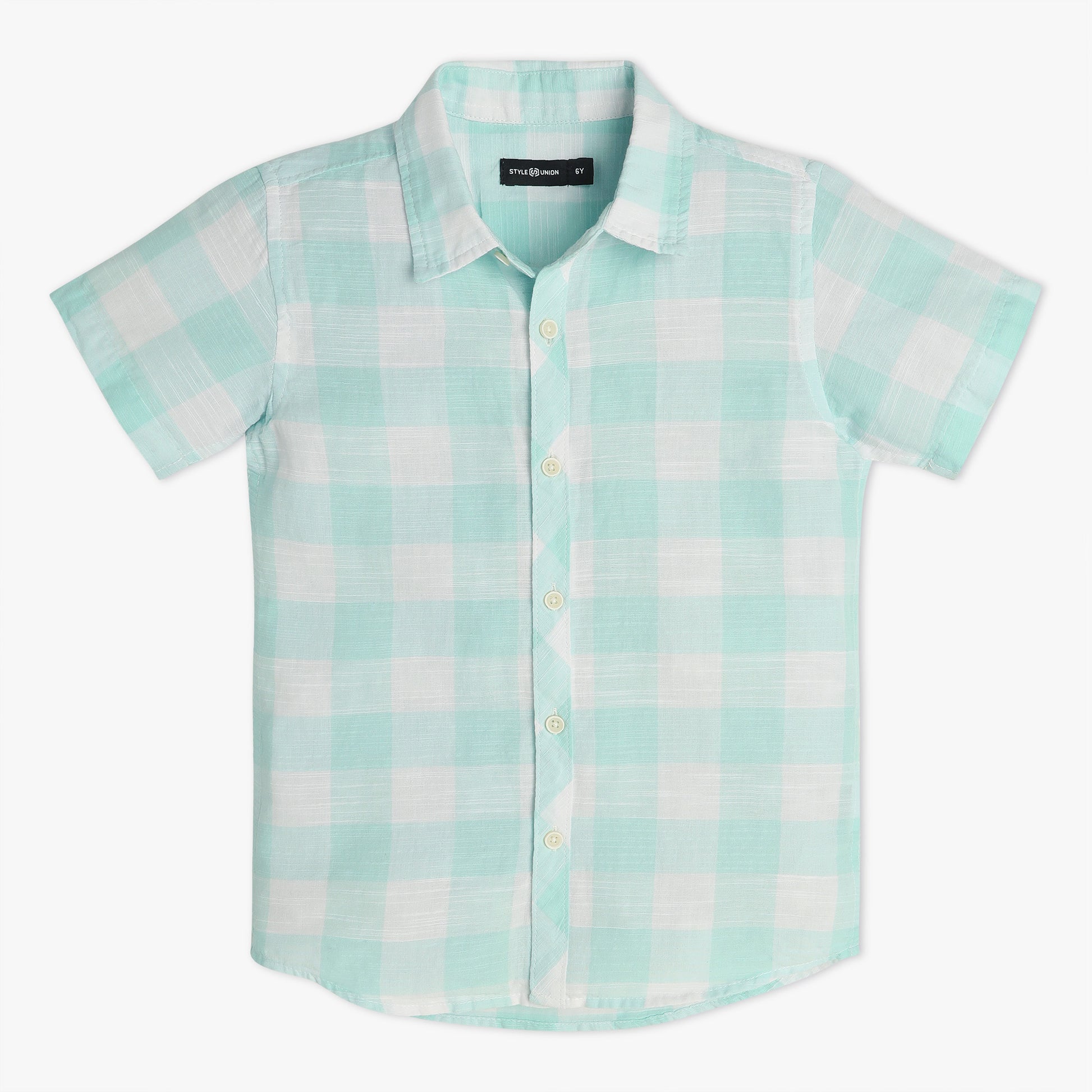Boys Collar Full Length Sleeve Checkered Shirt