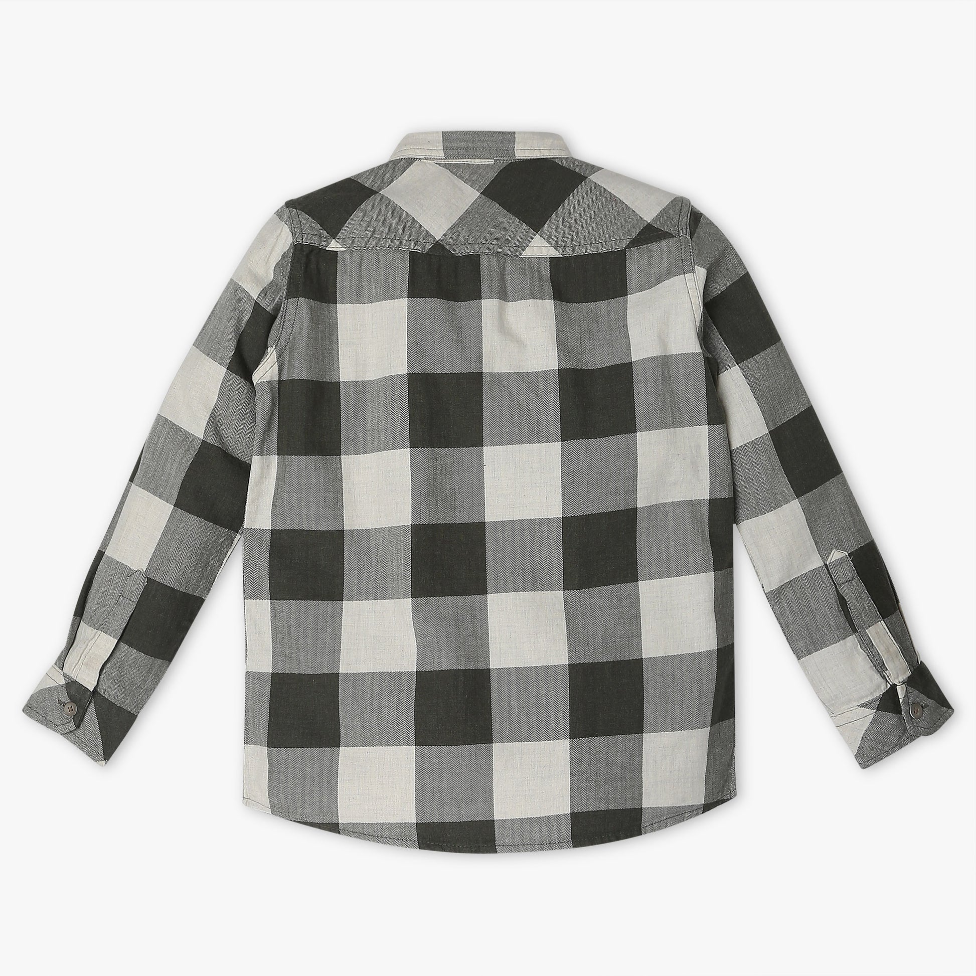 Boys Regular Fit Checkered Shirt Collar Shirt