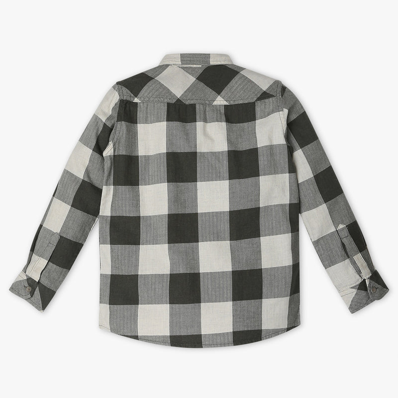 Boys Regular Fit Checkered Shirt Collar Shirt