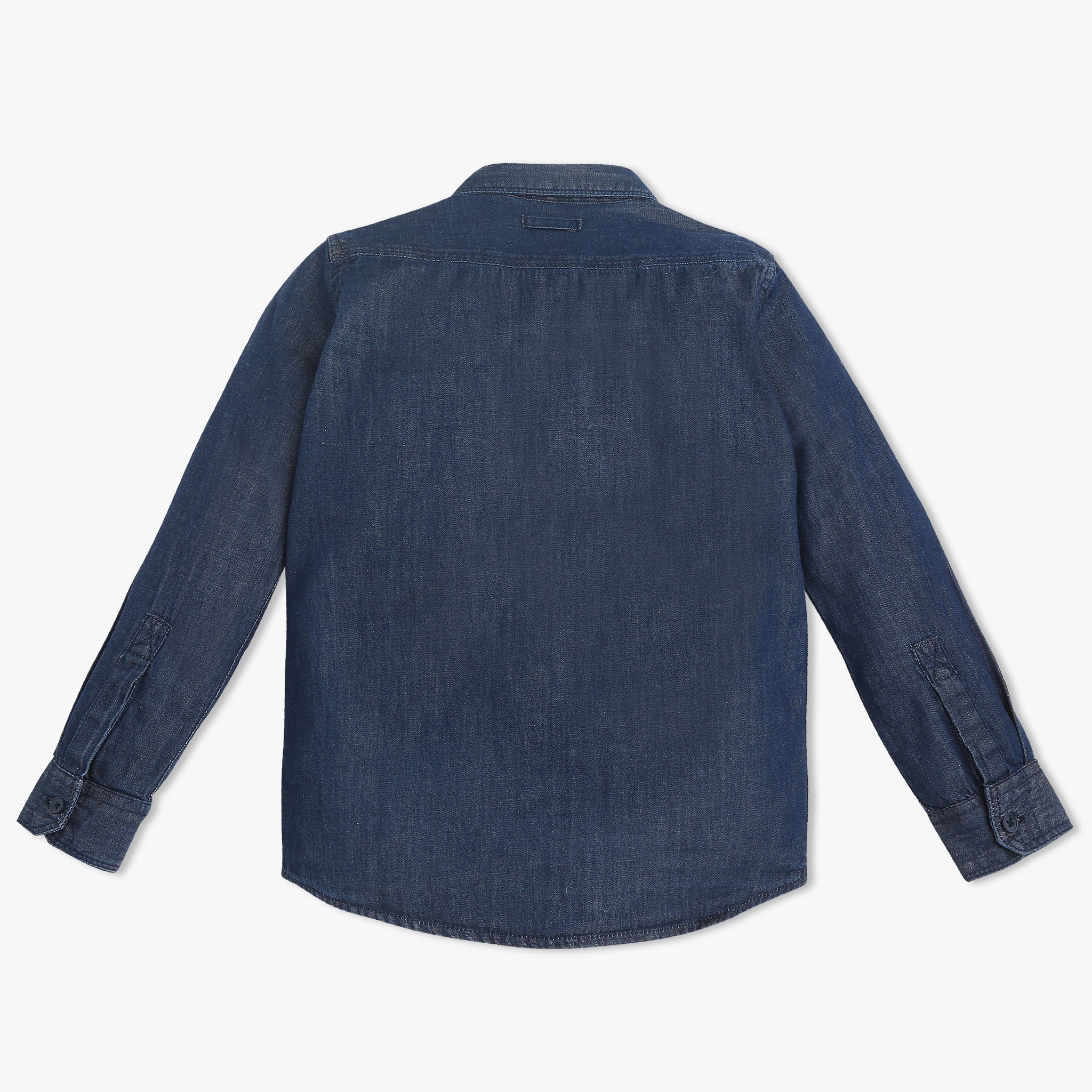 Boys Solid Collar Full Length Sleeve Relaxed Fit Shirt