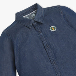 Boys Solid Collar Full Length Sleeve Relaxed Fit Shirt