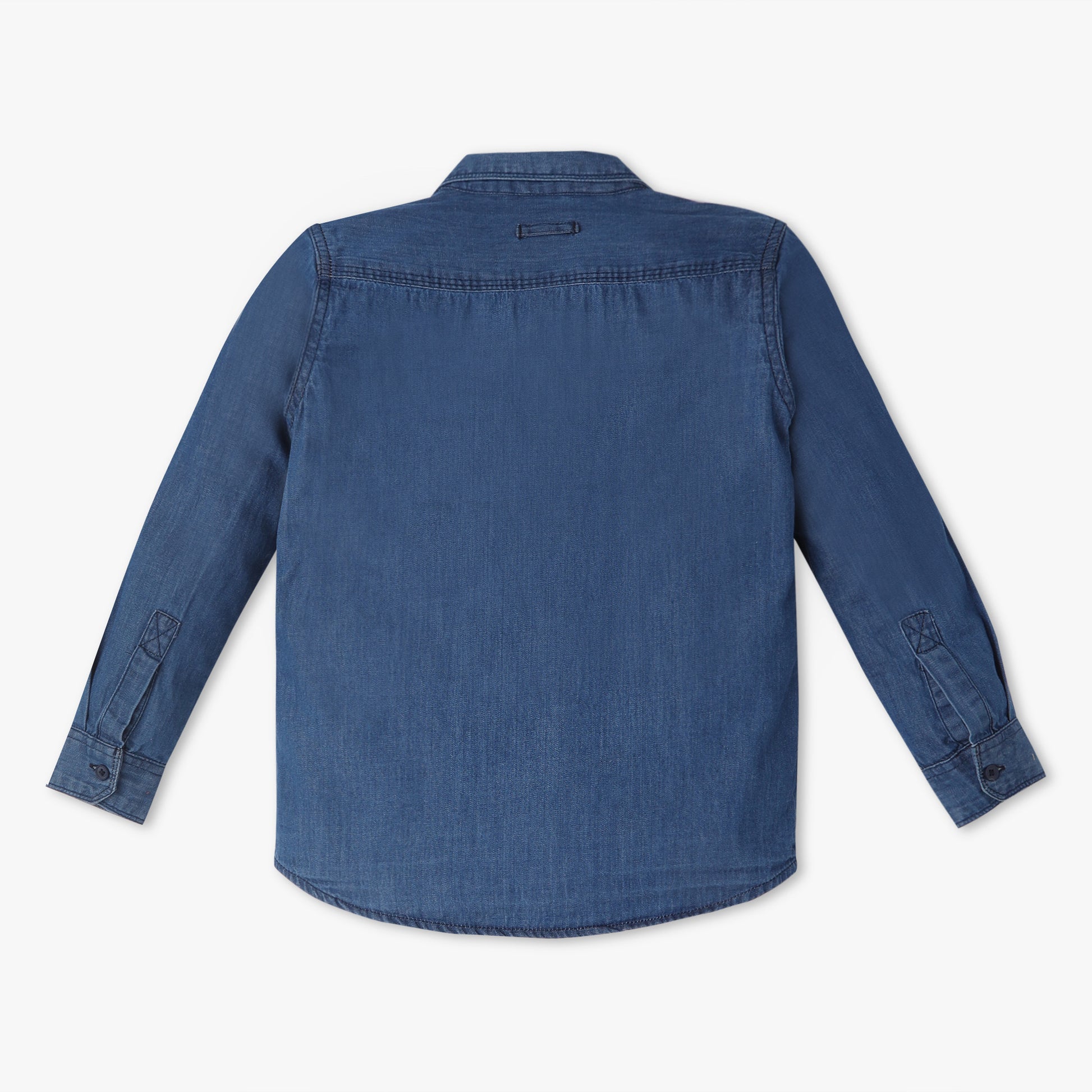 Boys Solid Collar Full Length Sleeve Relaxed Fit Shirt