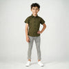 Boys Half Sleeve Shirt Collar Solid Shirt