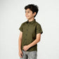 Boys Half Sleeve Shirt Collar Solid Shirt
