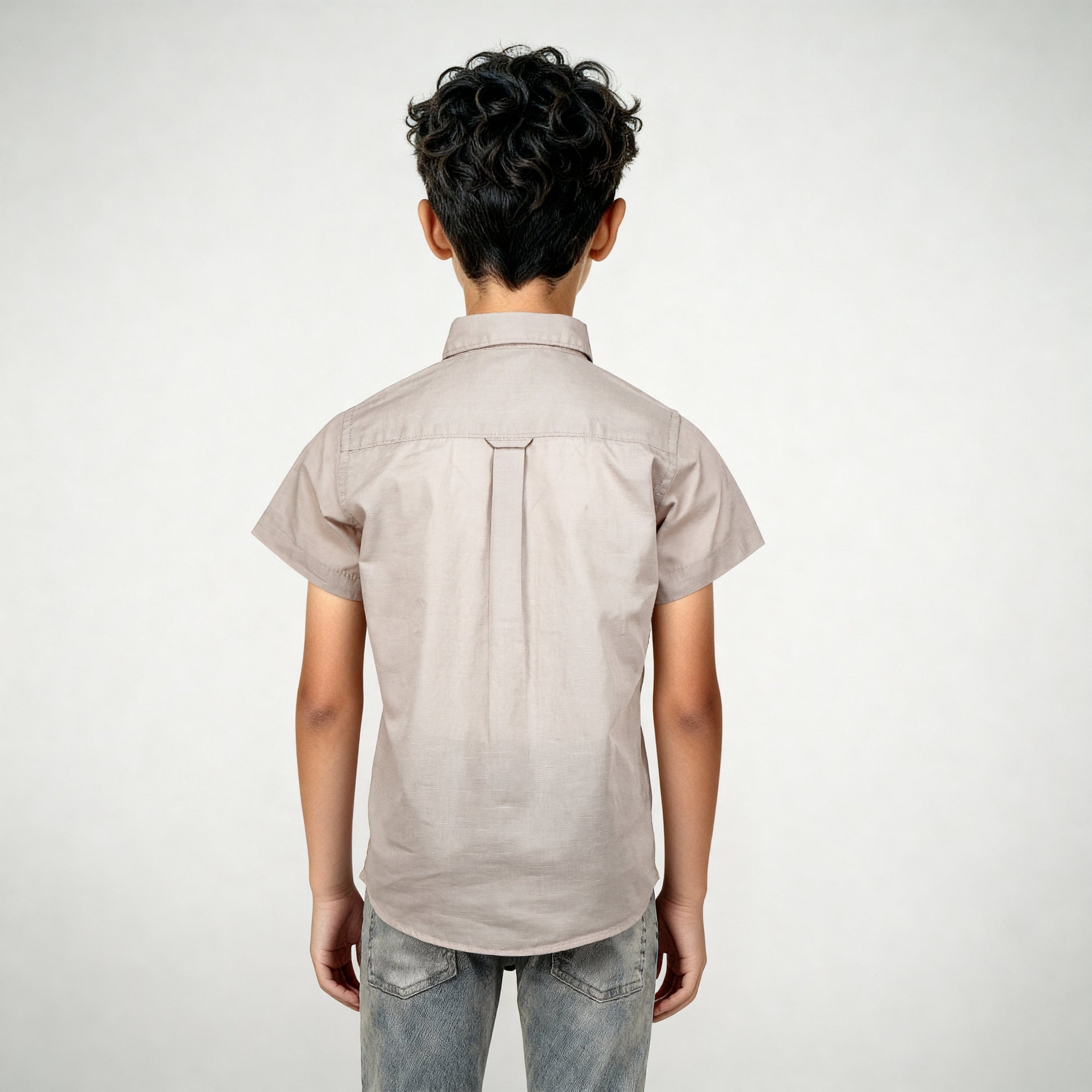 Boys Half Sleeve Shirt Collar Solid Shirt