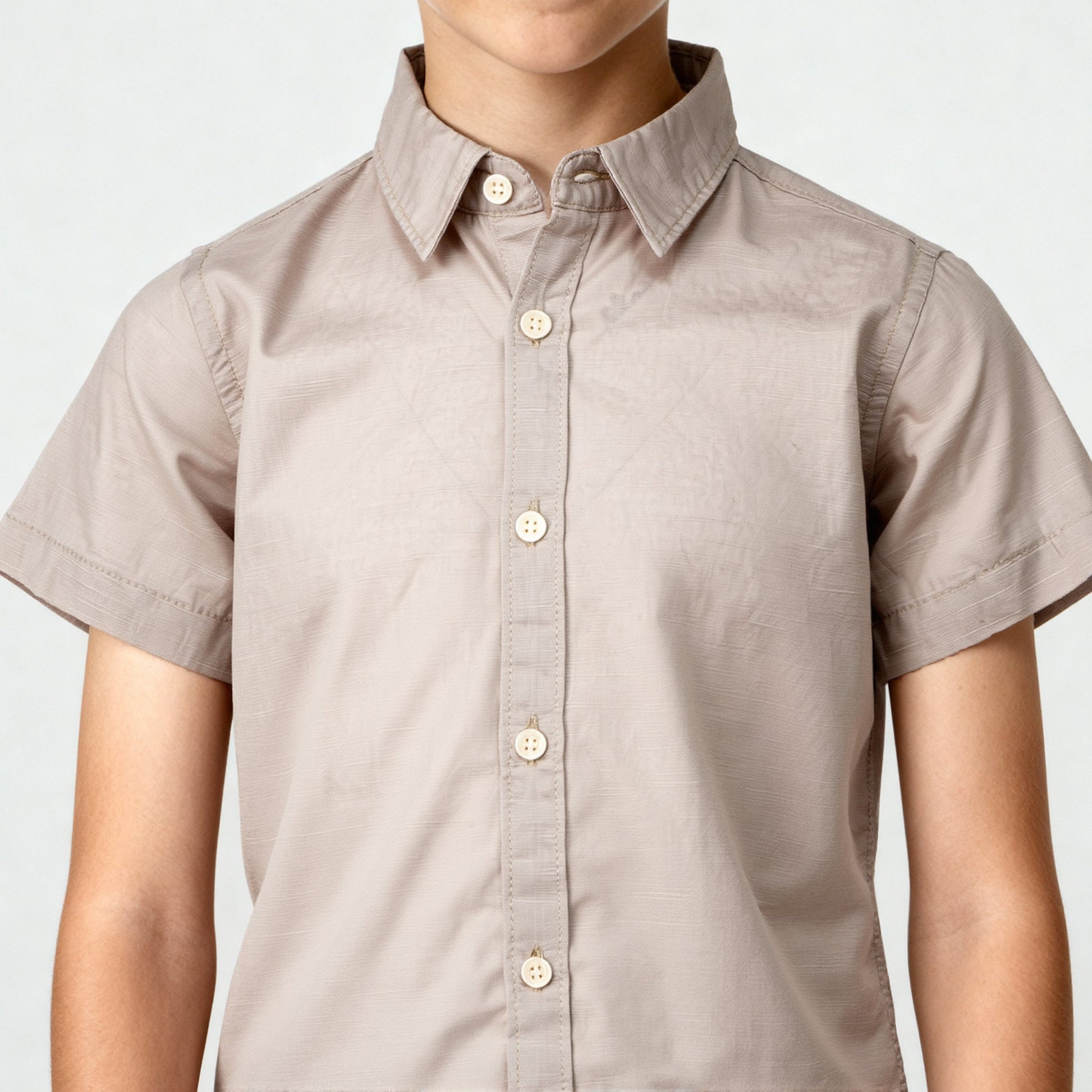 Boys Half Sleeve Shirt Collar Solid Shirt