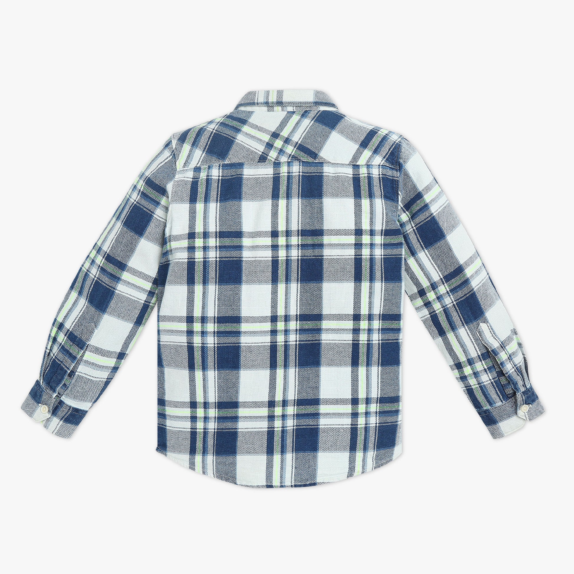 Boys Collar Full Length Sleeve Checkered Shirt