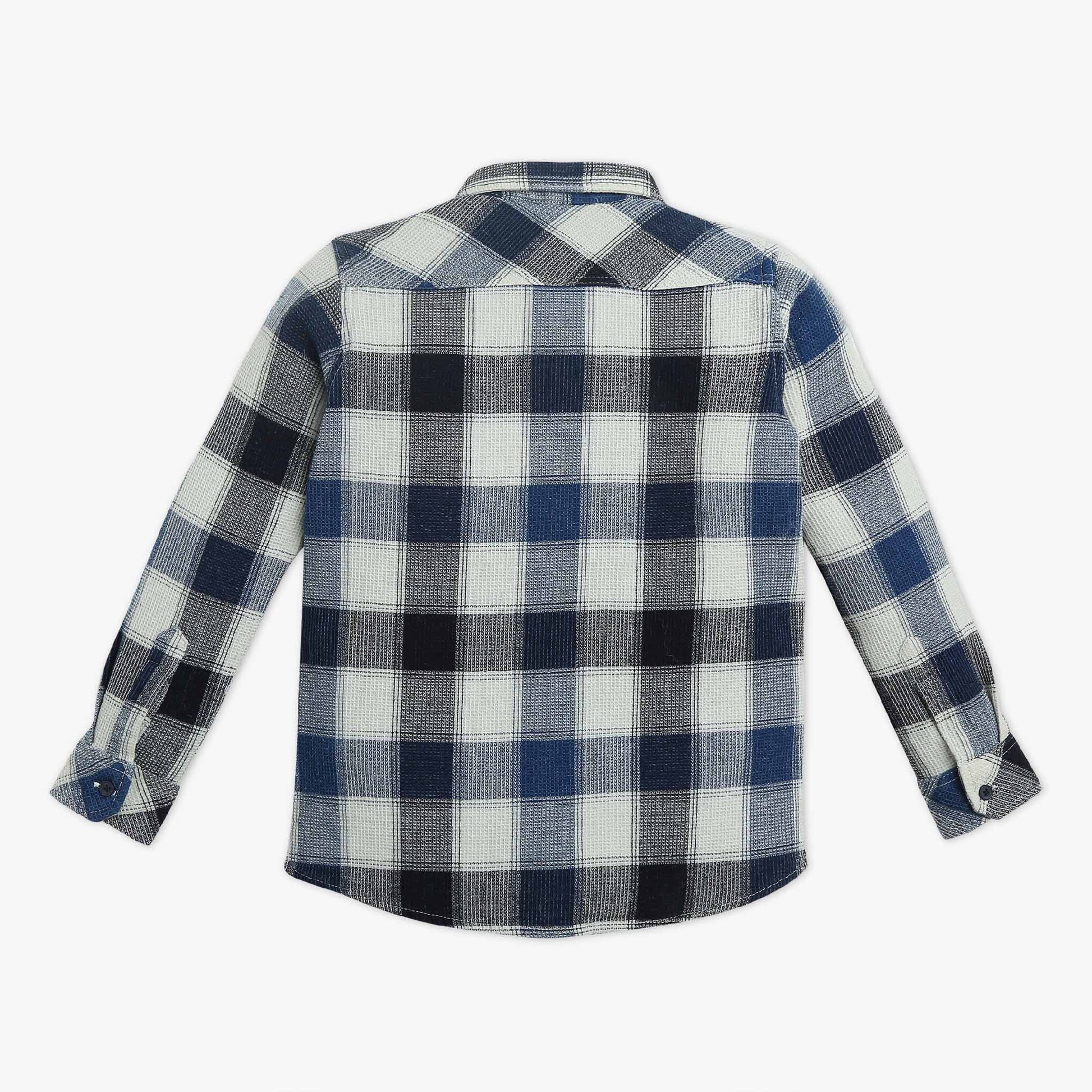 Boys Collar Full Length Sleeve Checkered Shirt