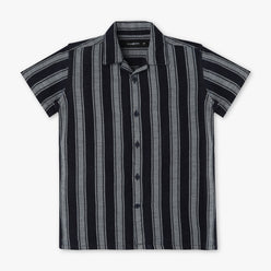 Boys Regular Fit Striped Shirt Collar Half Sleeve Shirt