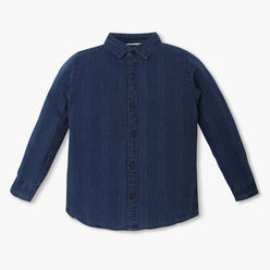 Boys Relaxed Fit Solid Shirt Collar Shirt