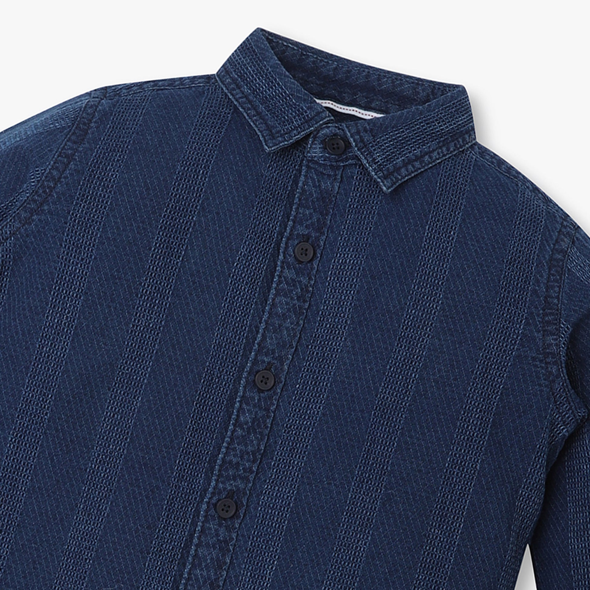 Boys Relaxed Fit Solid Shirt Collar Shirt