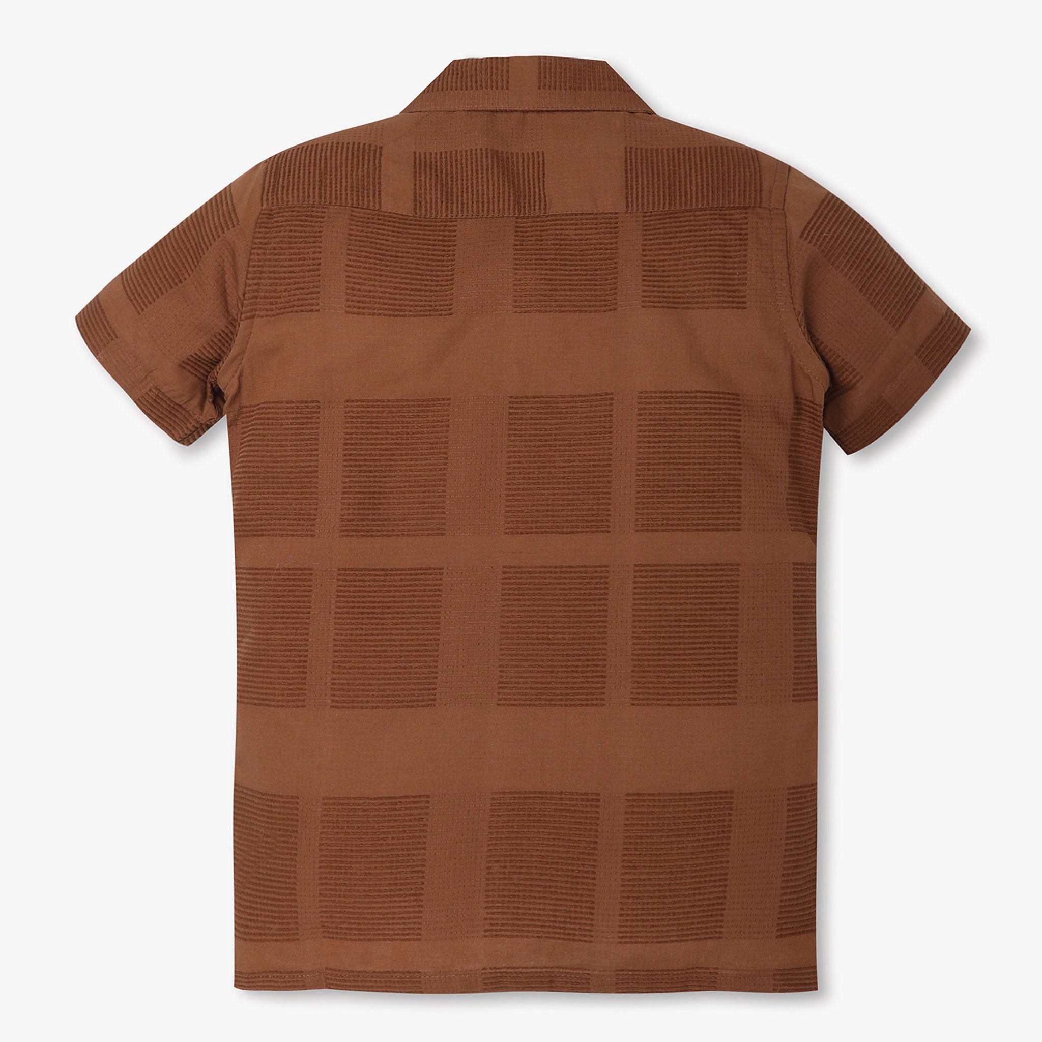 Boys Regular Fit Cut and Sew Camp Collar Shirt