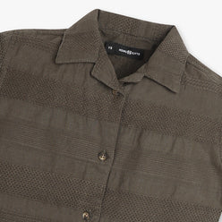 Boys Regular Fit Cut and Sew Camp Collar Shirt