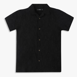 Boys Regular Fit Cut and Sew Camp Collar Shirt
