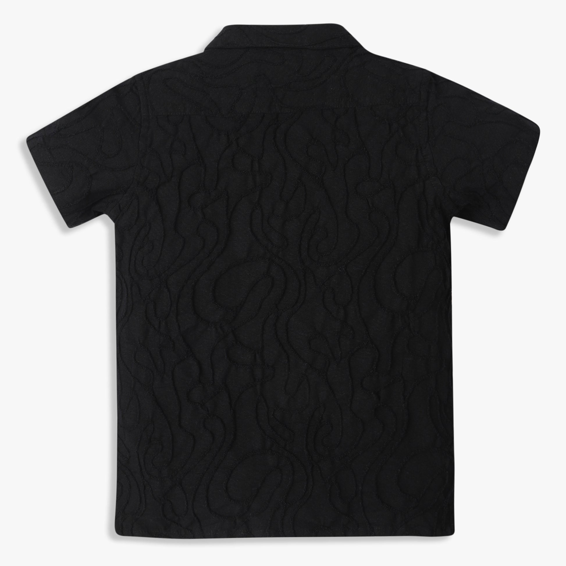 Boys Regular Fit Cut and Sew Camp Collar Shirt