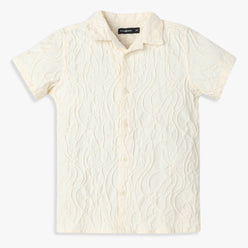 Boys Regular Fit Cut and Sew Camp Collar Shirt