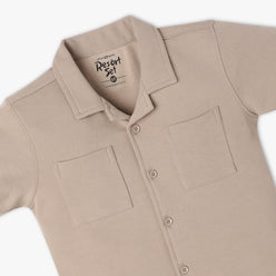 Boys Regular Fit Solid Camp Collar Half Sleeve Shirt