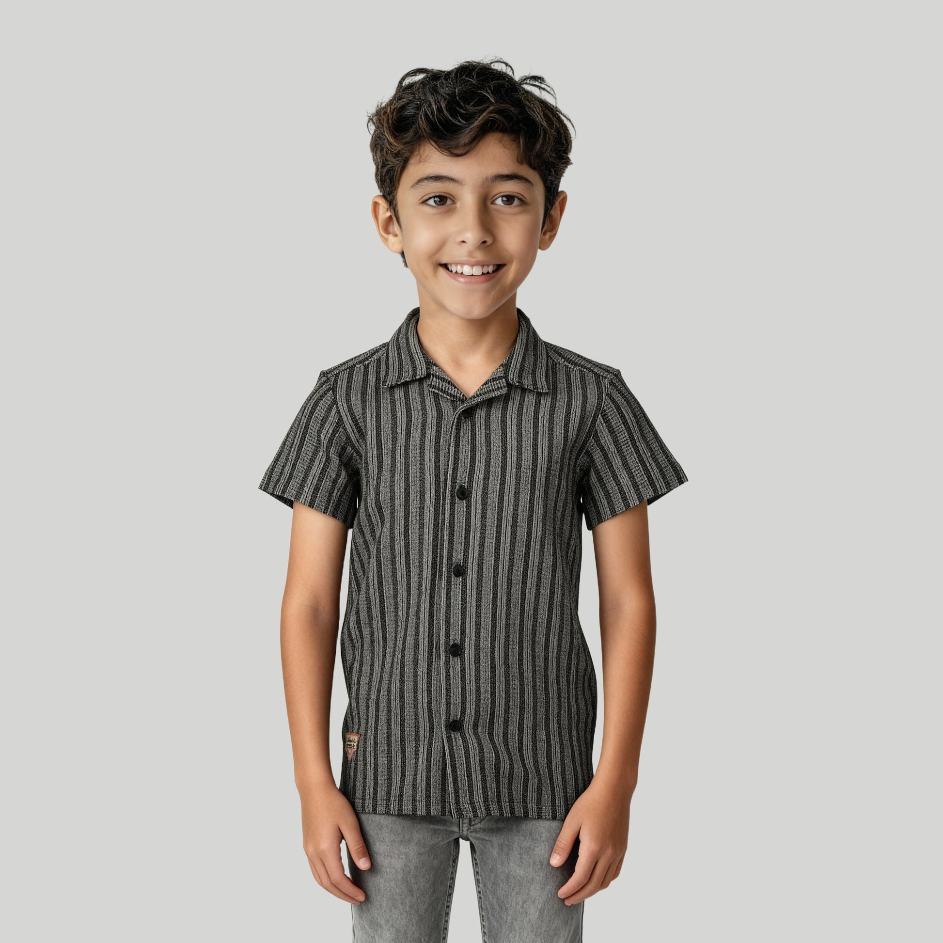 Boys Striped Cuban Shirt