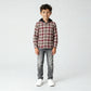 Boys Cotton Checkered Hoodie Shirt